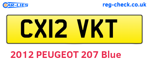 CX12VKT are the vehicle registration plates.