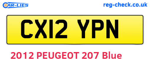 CX12YPN are the vehicle registration plates.