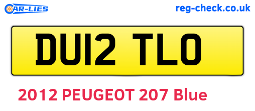 DU12TLO are the vehicle registration plates.