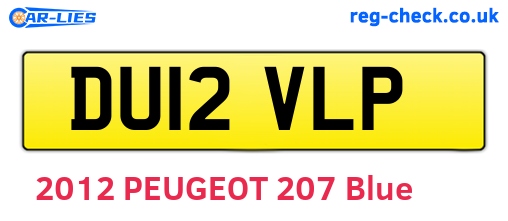 DU12VLP are the vehicle registration plates.