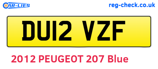 DU12VZF are the vehicle registration plates.
