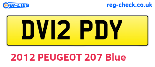 DV12PDY are the vehicle registration plates.