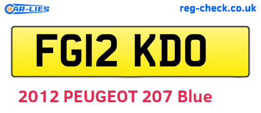 FG12KDO are the vehicle registration plates.