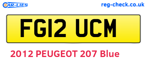 FG12UCM are the vehicle registration plates.