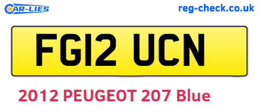 FG12UCN are the vehicle registration plates.