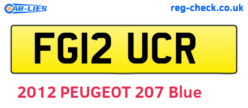 FG12UCR are the vehicle registration plates.
