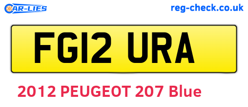 FG12URA are the vehicle registration plates.