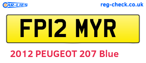FP12MYR are the vehicle registration plates.