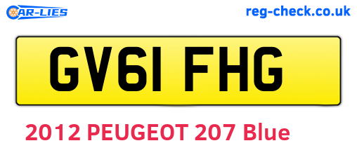 GV61FHG are the vehicle registration plates.