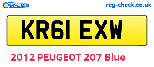 KR61EXW are the vehicle registration plates.