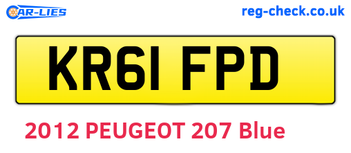 KR61FPD are the vehicle registration plates.