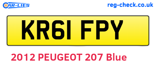 KR61FPY are the vehicle registration plates.