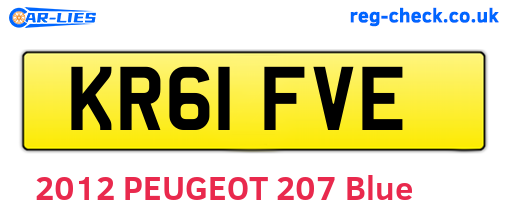 KR61FVE are the vehicle registration plates.
