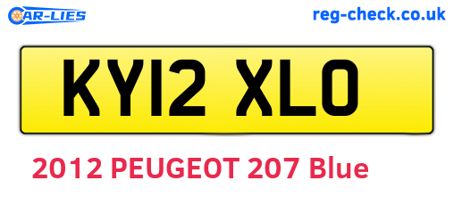 KY12XLO are the vehicle registration plates.