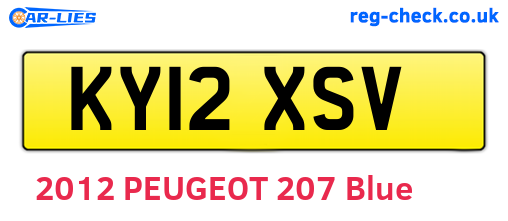 KY12XSV are the vehicle registration plates.