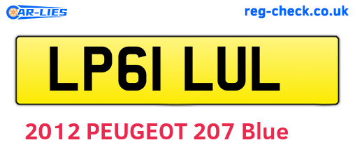 LP61LUL are the vehicle registration plates.