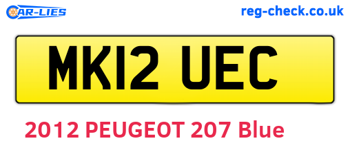 MK12UEC are the vehicle registration plates.