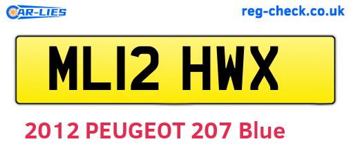 ML12HWX are the vehicle registration plates.