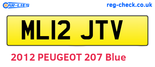 ML12JTV are the vehicle registration plates.