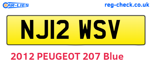NJ12WSV are the vehicle registration plates.