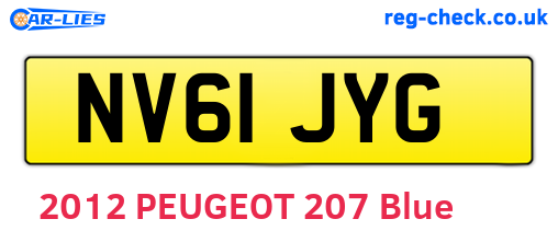 NV61JYG are the vehicle registration plates.