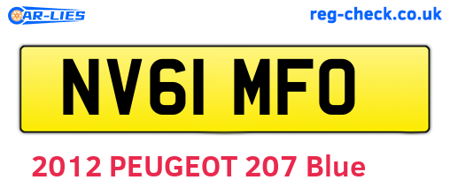 NV61MFO are the vehicle registration plates.