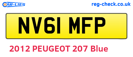 NV61MFP are the vehicle registration plates.