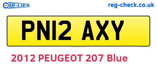 PN12AXY are the vehicle registration plates.