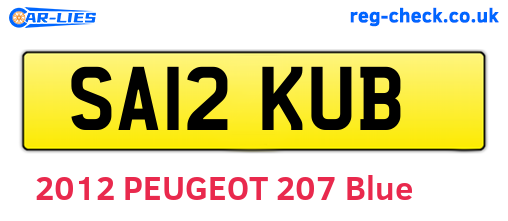 SA12KUB are the vehicle registration plates.