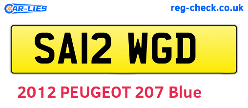 SA12WGD are the vehicle registration plates.