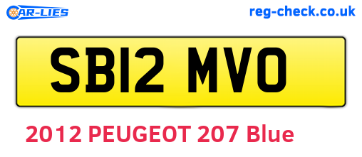 SB12MVO are the vehicle registration plates.