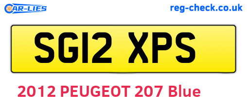 SG12XPS are the vehicle registration plates.