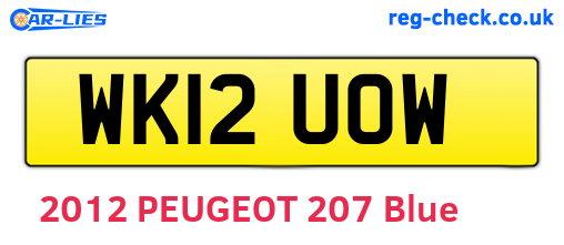 WK12UOW are the vehicle registration plates.