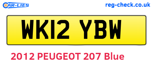 WK12YBW are the vehicle registration plates.