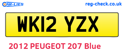 WK12YZX are the vehicle registration plates.