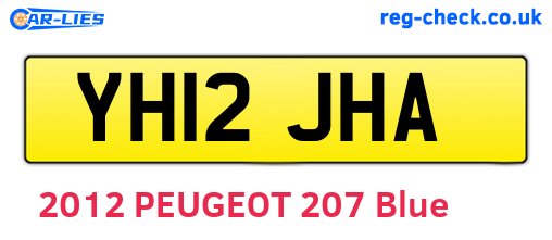 YH12JHA are the vehicle registration plates.