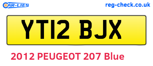 YT12BJX are the vehicle registration plates.