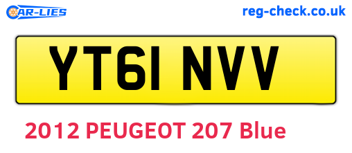 YT61NVV are the vehicle registration plates.