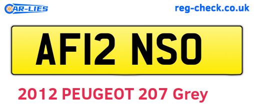 AF12NSO are the vehicle registration plates.