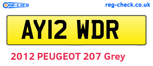 AY12WDR are the vehicle registration plates.