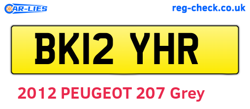 BK12YHR are the vehicle registration plates.