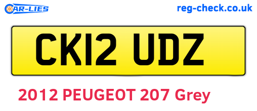 CK12UDZ are the vehicle registration plates.