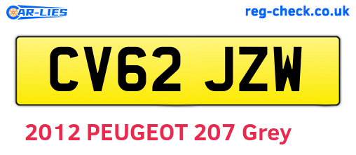 CV62JZW are the vehicle registration plates.