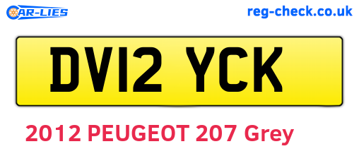 DV12YCK are the vehicle registration plates.