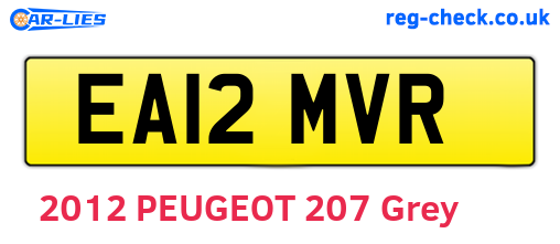 EA12MVR are the vehicle registration plates.