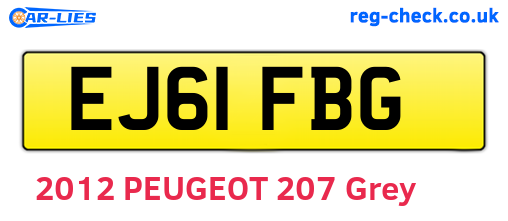 EJ61FBG are the vehicle registration plates.