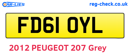 FD61OYL are the vehicle registration plates.