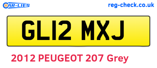 GL12MXJ are the vehicle registration plates.