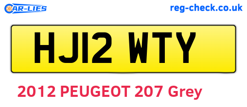 HJ12WTY are the vehicle registration plates.