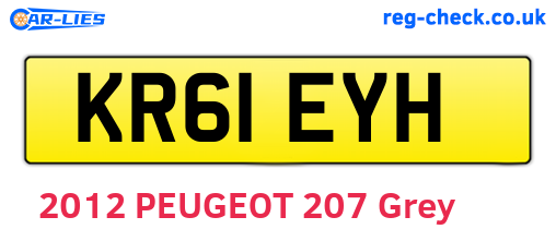 KR61EYH are the vehicle registration plates.